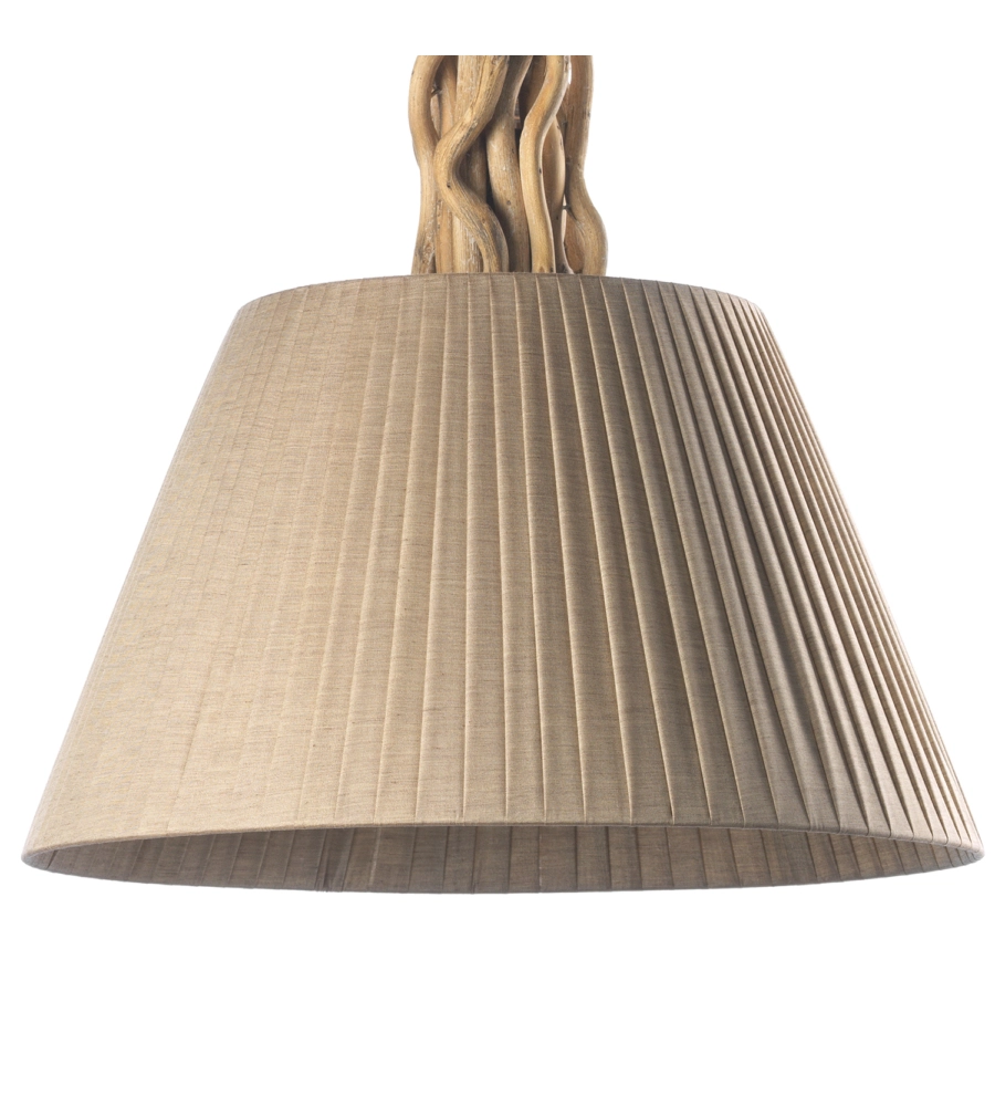 Lampadario "woody" legno e sabbia, e27